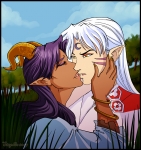 Kissing Sesshoumaru