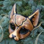 Brown Persian Cat Leather Mask