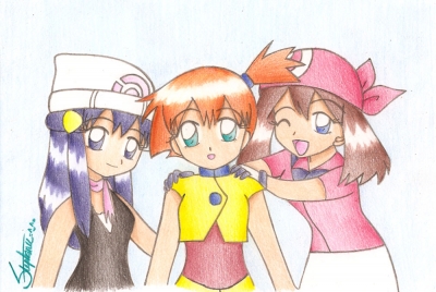 Chibi Dawn  Misty  and May