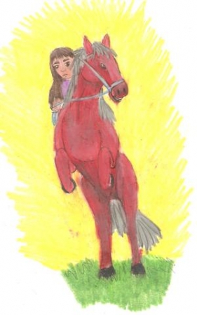 Girl on the red horse