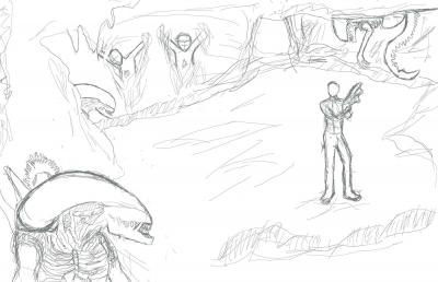 An alien stalker (first sketch