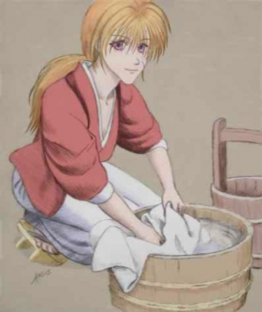 Kenshin Doing Laundry