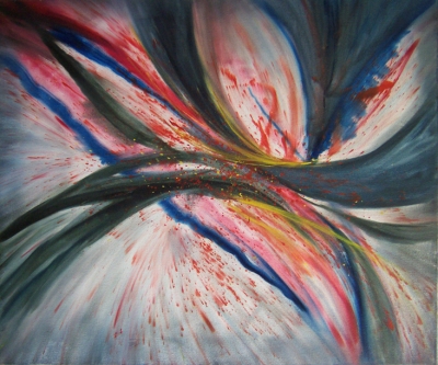 Nonobjective - Blue and Red