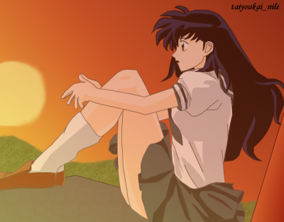 Kagome Watching the Sunset