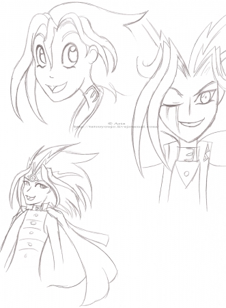 Yugi and crazed Yami *headshot