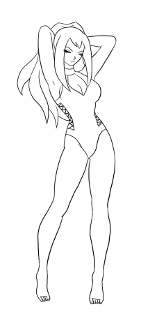 Lineart: Kasuga Swimsuit