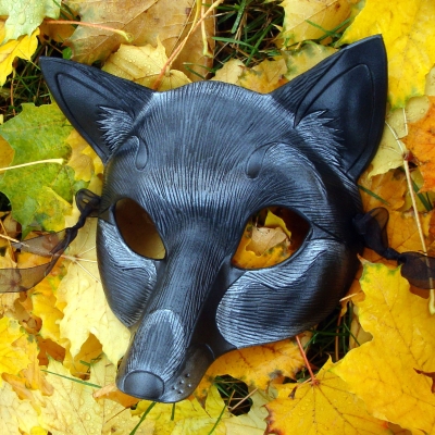 Black Fox Leather Mask