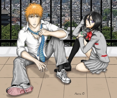 Ichiruki on the school rooftop