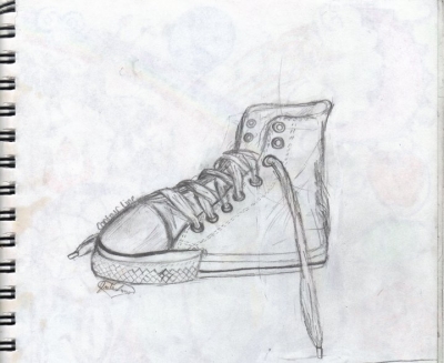 Contour Line Drawing of A Shoe