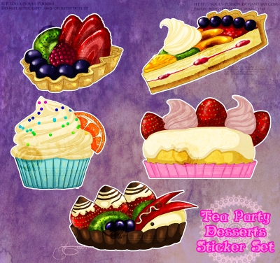 Tea Party Desserts Sticker Set