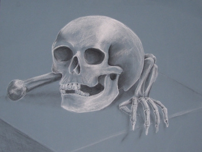 Charcoal skull