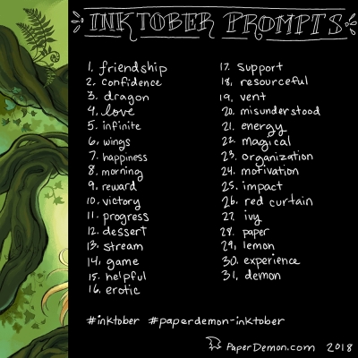 PD Inktober Prompts 2018