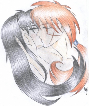 Kenshin &#38; Kaoru kiss