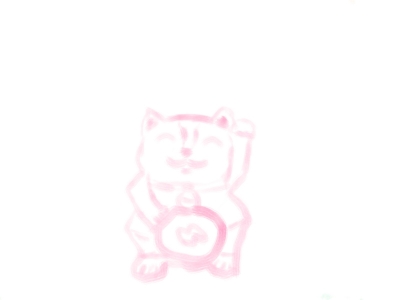 Lucky Cat Pen Holder Sketch