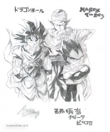 Piccolo  Goku and Vegeta