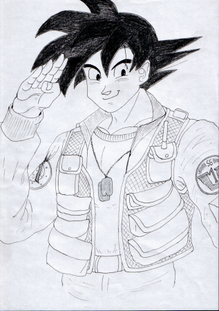 Goku in Stargate SG-1 Uniform