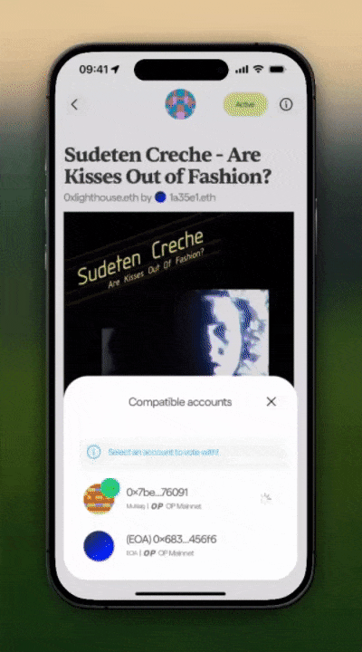 Counterparties are notified/reminded over push and can quickly Sign/Execute transactions.