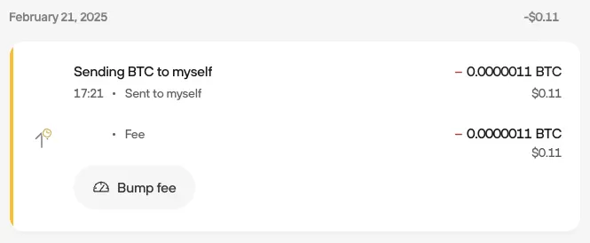Select Bump fee to replace the transaction with a new one at a higher fee. bump fee in trezor suite bitcoin transaction stuck