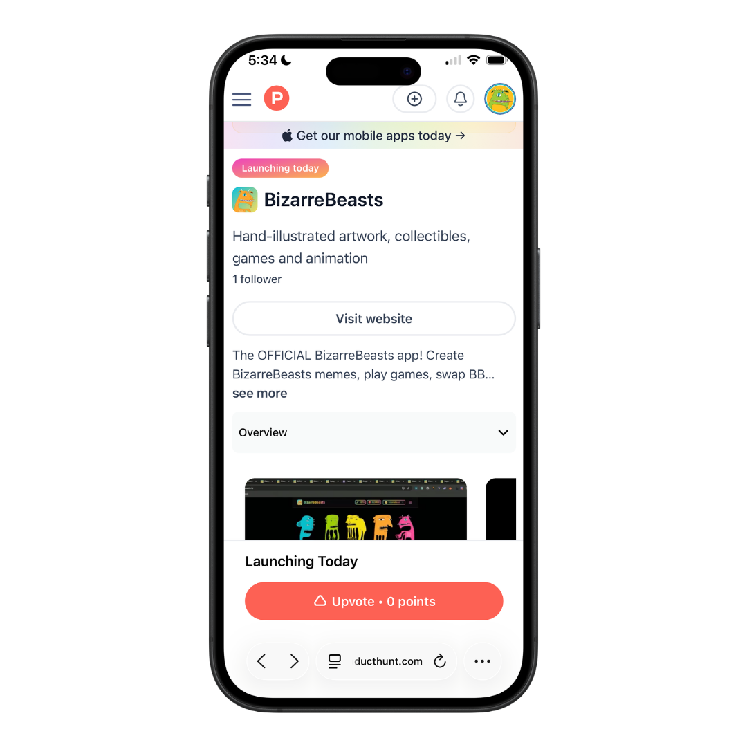 Upvote here: https://www.producthunt.com/products/bizarrebeasts/