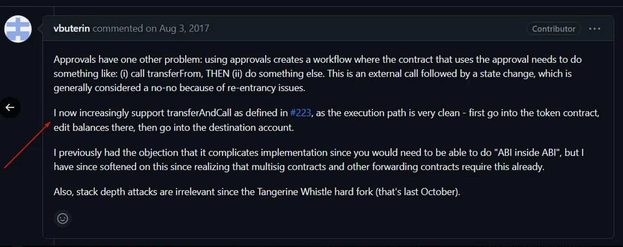 Screenshot of Vitalk’s comment on 1024 stack depth. (source: Github)
