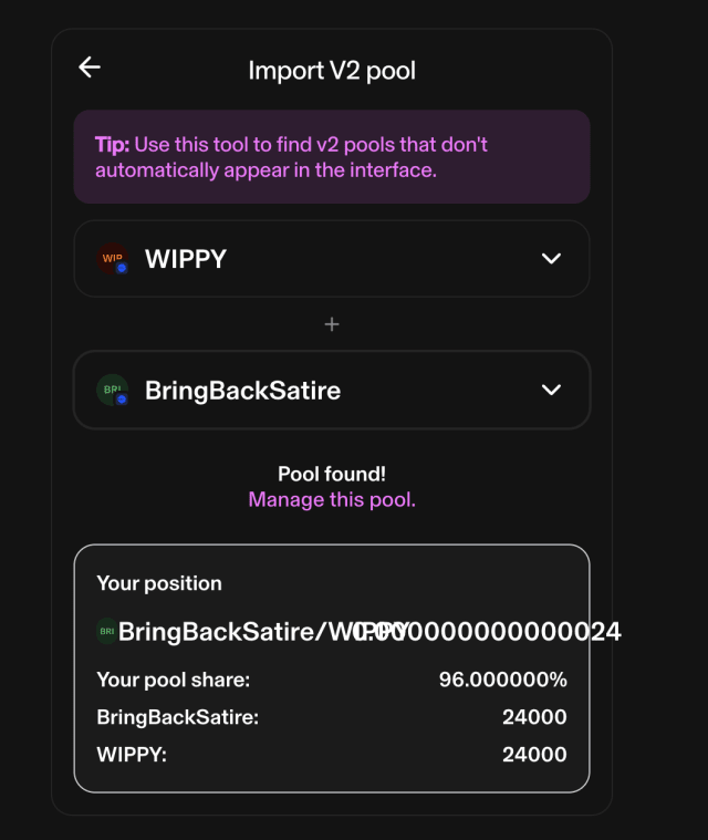 $WIPPY vs $BRINGBACKSATIRE: 1:1&nbsp;