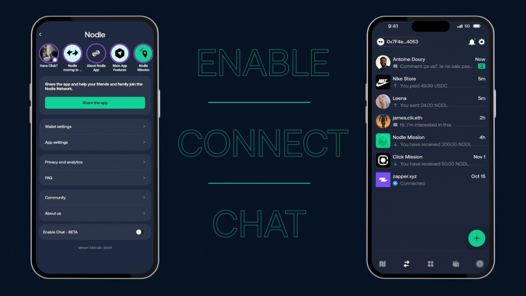 Enable the chat in the settings
