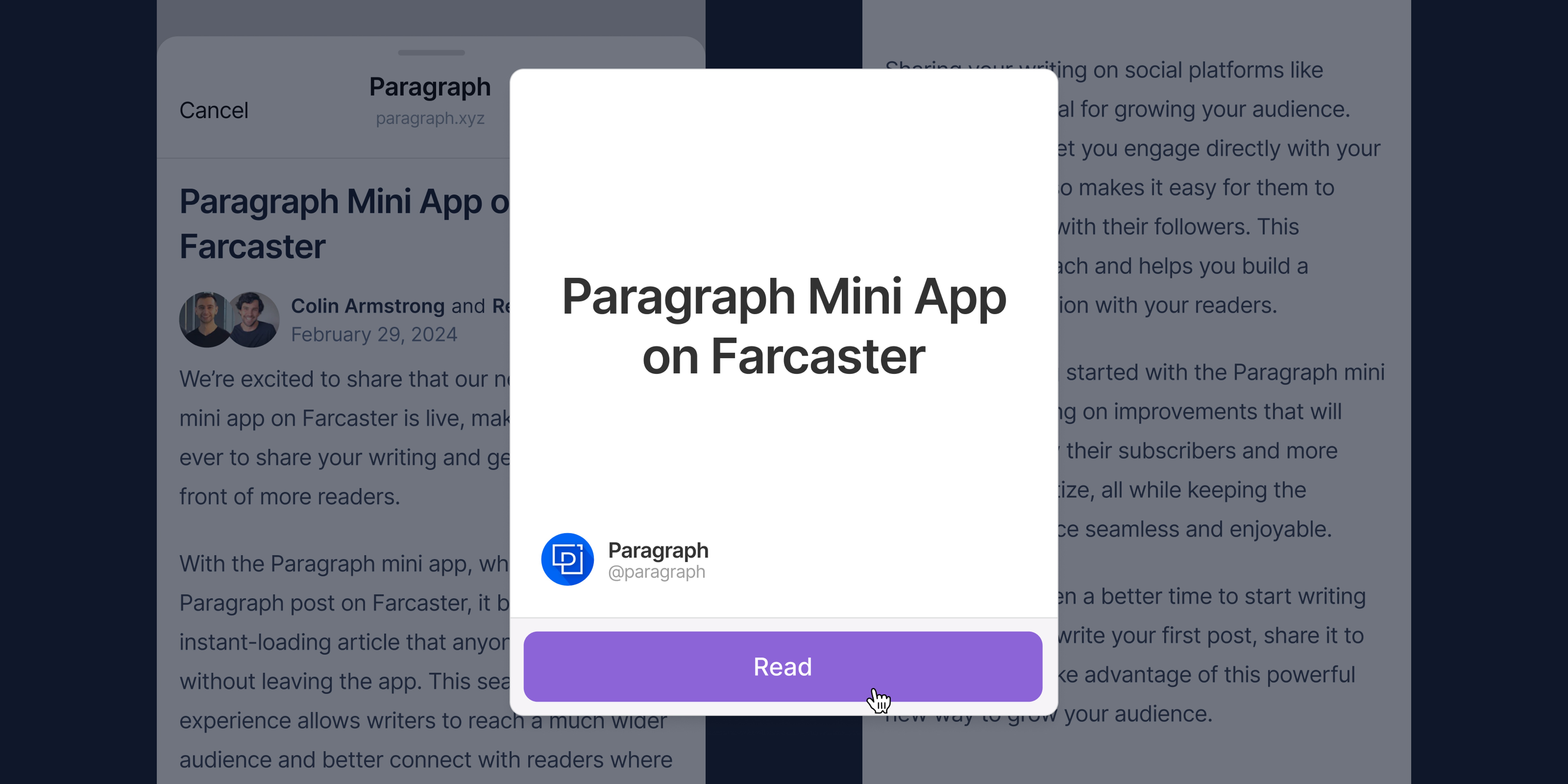 Announcing the Paragraph Mini App on Farcaster