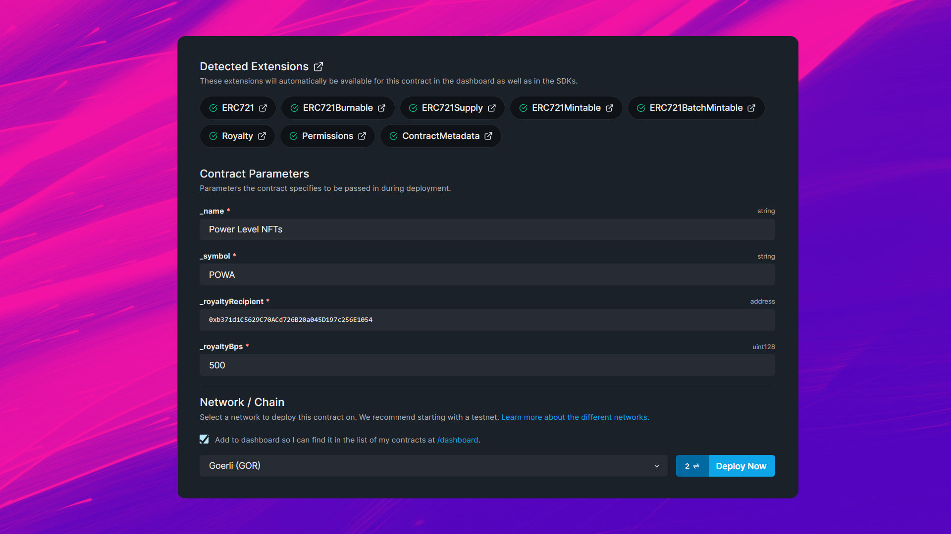 Deploying your contract using the thirdweb dashboard