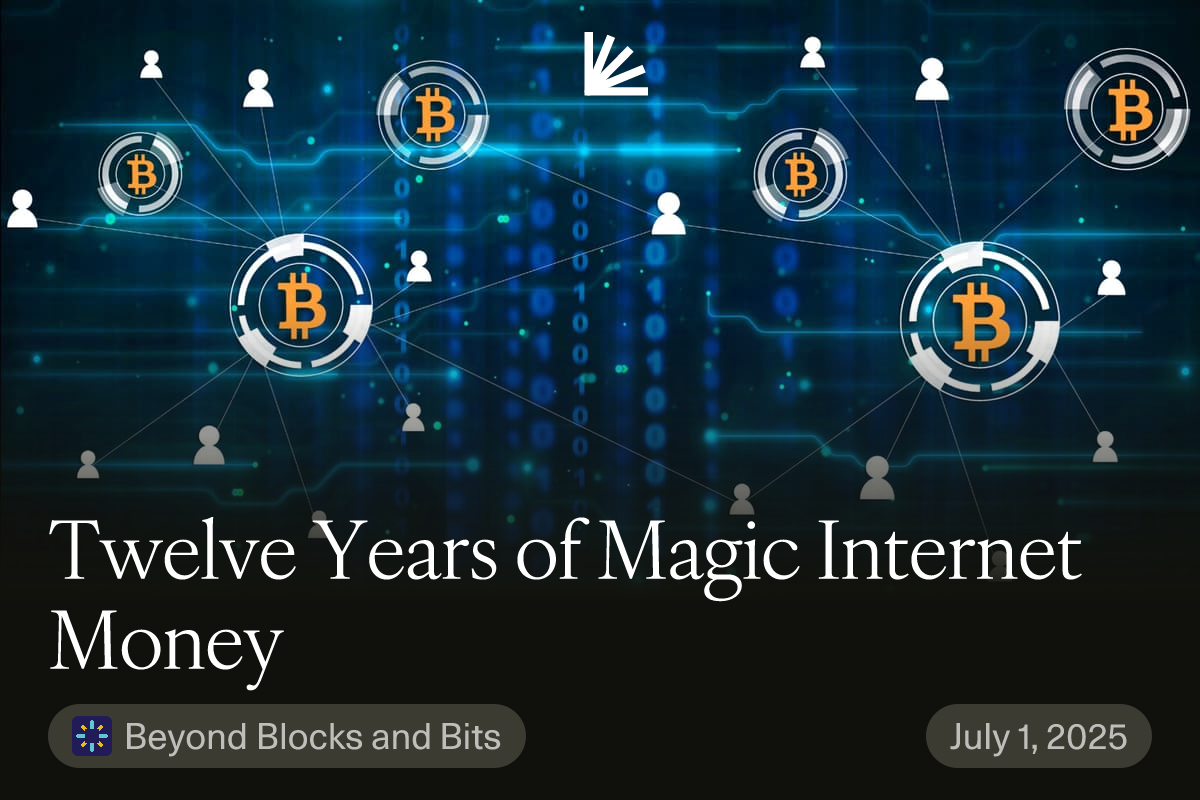 Twelve Years of Magic Internet Money