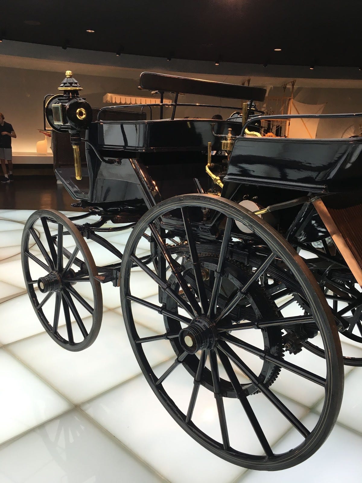 [Daimler Motorised Carriage - world’s first four-wheeled automobile]