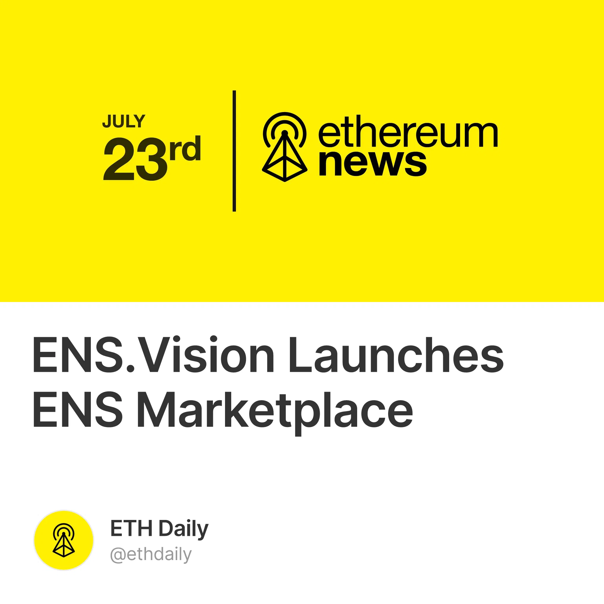 ENS.Vision Launches ENS Marketplace