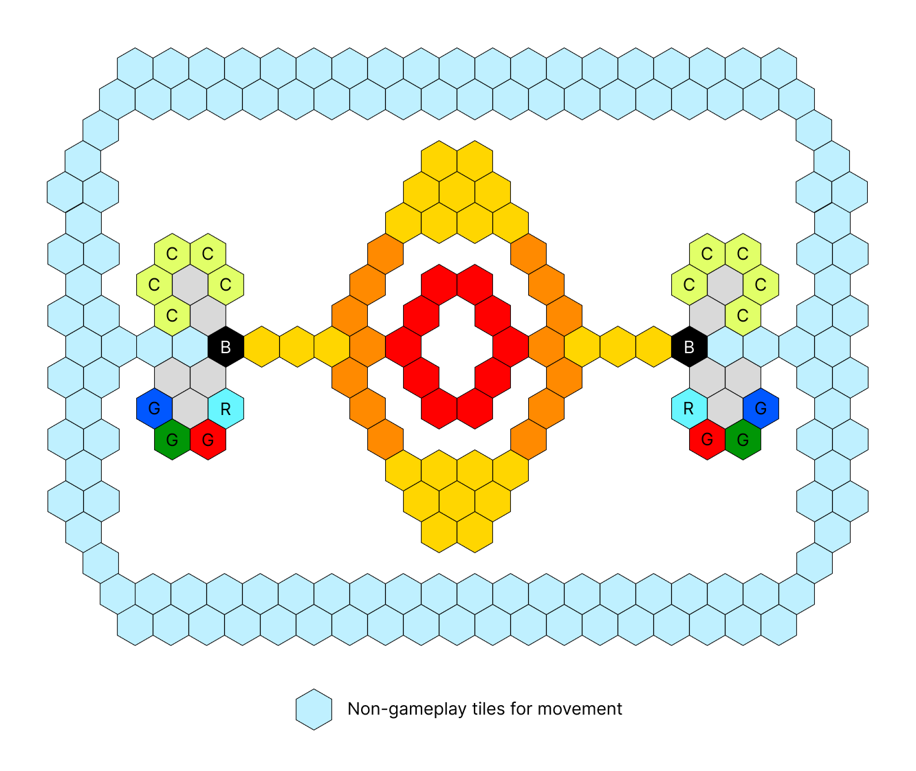 Map with walkable spectator tiles
