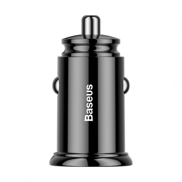 Автомобільний зарядний пристрій Baseus Circular Plastic Швидка зярядка Quick Charge 4.0 + Power Delivery 3.0 30W USB + Type-C 5A Зарядка в авто Black