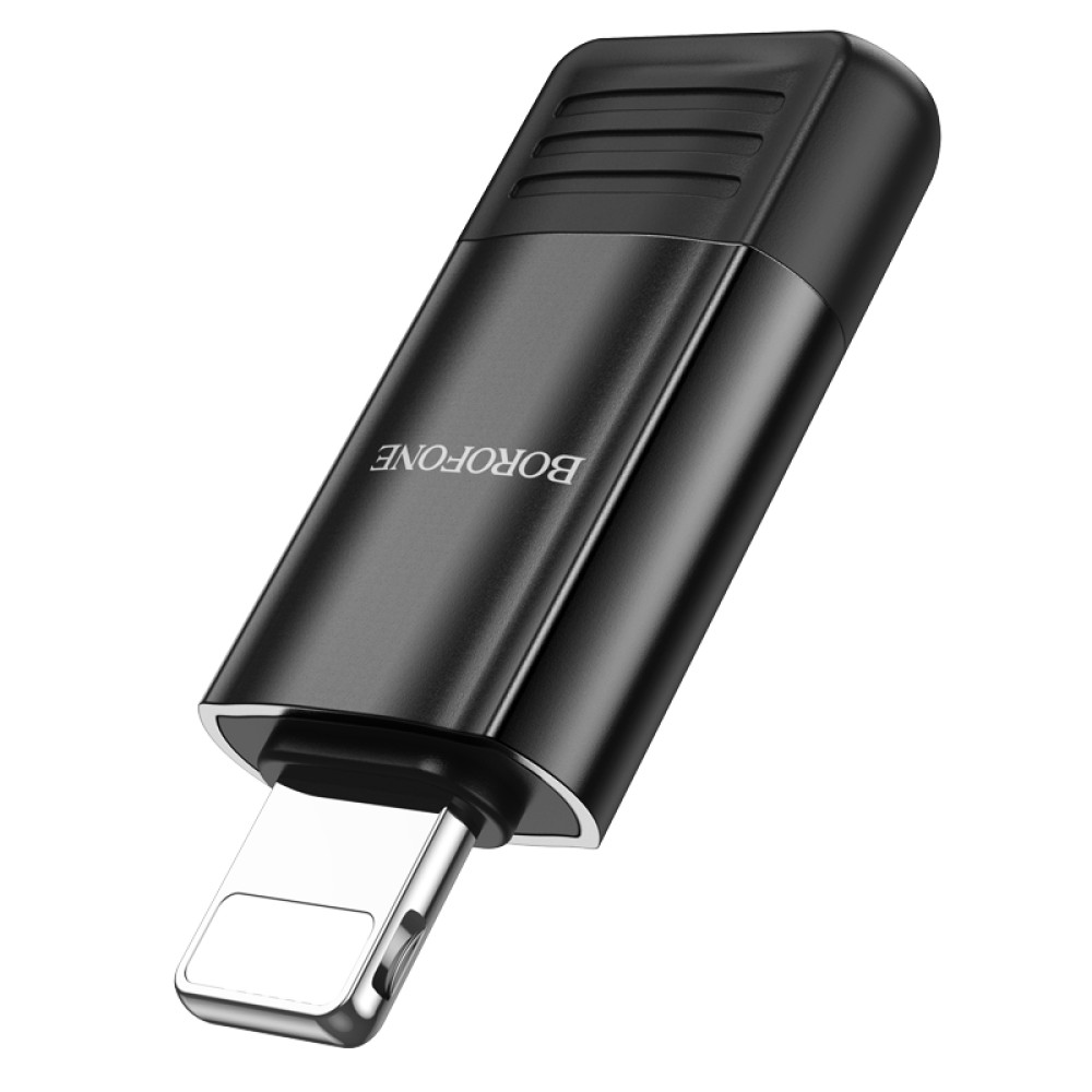 Адаптер-перехідник BOROFONE BV18 iP male to Type-C female USB2.0 adapter Black