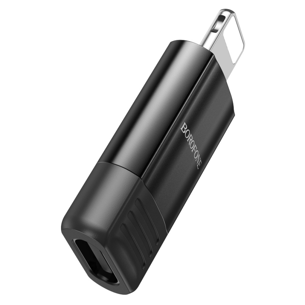 Адаптер-перехідник BOROFONE BV18 iP male to Type-C female USB2.0 adapter Black
