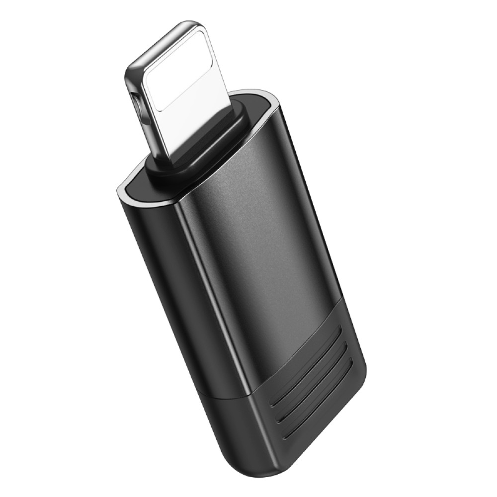 Адаптер-перехідник BOROFONE BV18 iP male to Type-C female USB2.0 adapter Black