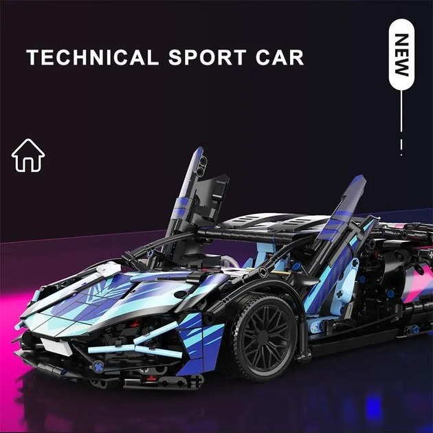 Конструктор машинка SuperCar Technol Model на 1314 деталей в стилі Кіберпанк
