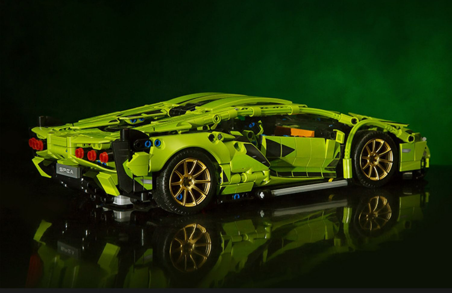 Конструктор машинка Lamborghini Technol Model 1:14 на 1254 деталі Зелений