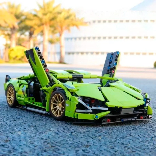 Конструктор машинка Lamborghini Technol Model 1:14 на 1254 деталі Зелений