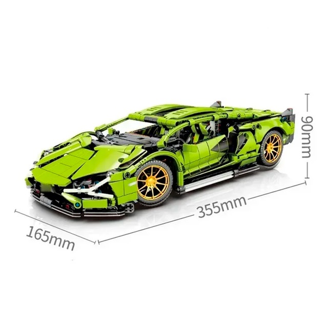 Конструктор машинка Lamborghini Technol Model 1:14 на 1254 деталі Зелений
