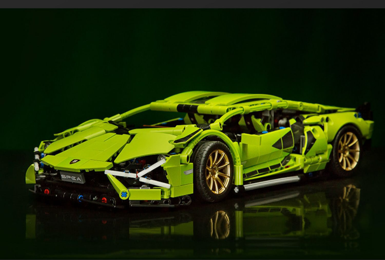 Конструктор машинка Lamborghini Technol Model 1:14 на 1254 деталі Зелений