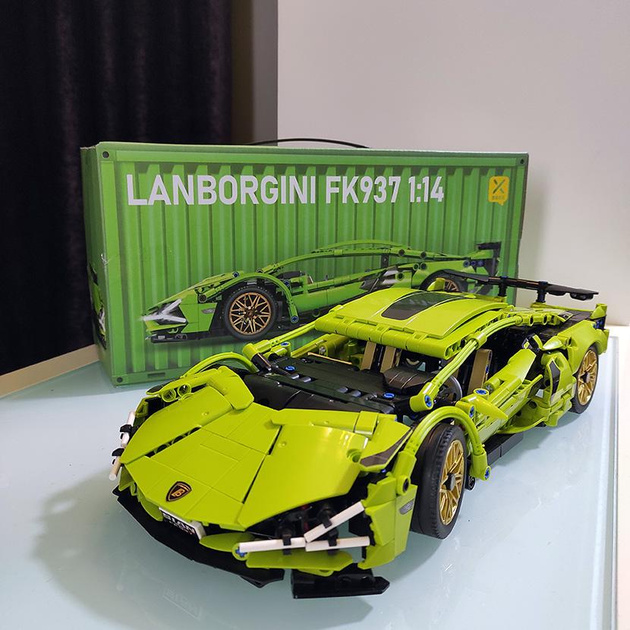 Конструктор машинка Lamborghini SuperCar Technol Model на 1280 деталей в масштабі 1:14 Зелена