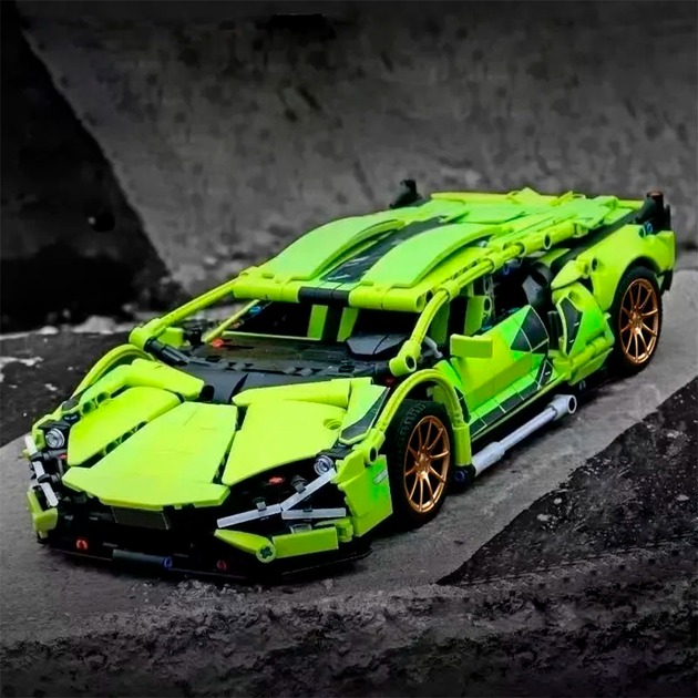 Конструктор машинка Lamborghini SuperCar Technol Model на 571 деталь в масштабі 1:14 Зелена