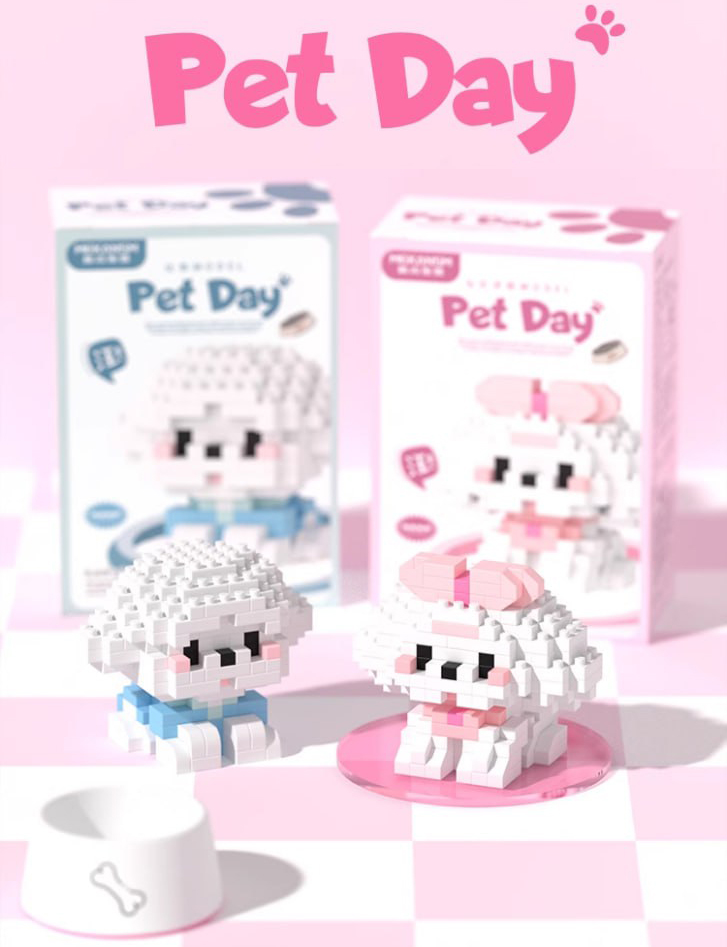 Конструктор з міні-блоків Набір Собачки 9 шт в наборі Pet Day на 2013 деталей