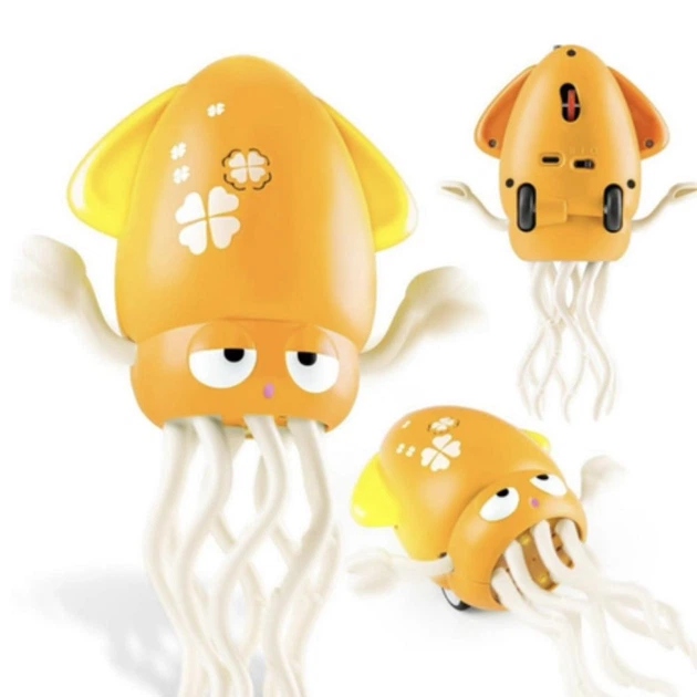 Музичний восьминіг інтерактивна розвиваюча іграшка Tummy Time Octopus Танцюючий Кальмар із функцією розпізнавання перешкод Жовтий