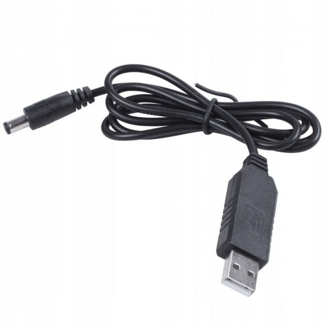 Кабель для роутера, модем USB перетворювач 5в-12в, 5.5*2.5 usb to DC 12v Чорний