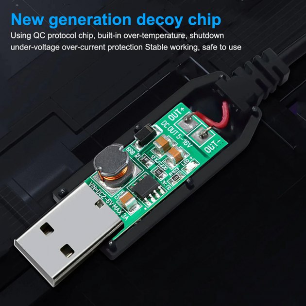 Кабель для роутера, модем USB перетворювач 5в-12в, 5.5*2.5 usb to DC 12v Чорний