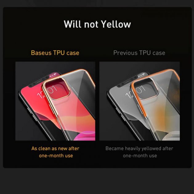 Силіконовий чохол накладка Baseus Shining Case для iPhone 11 Pro Max 6.5inch Золотистий