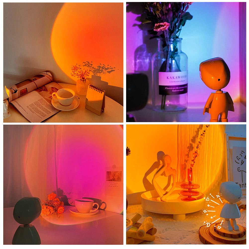 Астронавт нічник лампа захід сонця SunSet Lamp Імітація і проекція заходу і світанку 9 режимів Білий