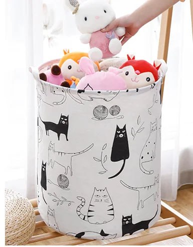 Кошик для іграшок, білизни, зберігання Світлий з котиками 50*40 см